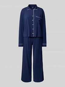 Piżama z wyhaftowanymi logo model POLO ESSENTIALS Polo Ralph Lauren niebieska damska EAN 4P0229