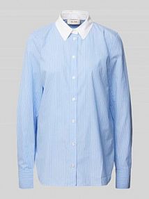 Bluzka koszulowa o kroju regular fit z kołnierzykiem koszulowym model TAYLA MOS MOSH niebieska damska EAN 169410