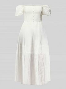 Sukienka midi z marszczeniem Apricot biała EAN 713154