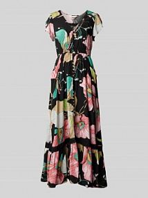 Długa sukienka z listwą guzikową Apricot czarna EAN 618275