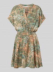 Sukienka mini z kołnierzem z lamówką Apricot oliwkowa EAN 847729