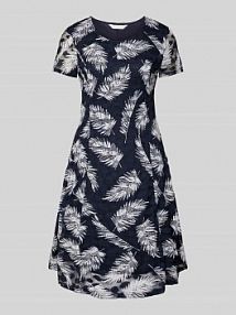 Sukienka o długości do kolan z okrągłym dekoltem Apricot granatowa EAN 971332