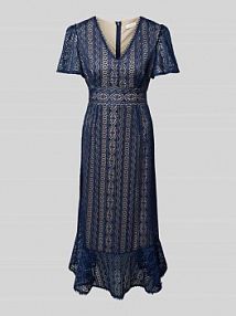 Sukienka midi z haftem angielskim Apricot granatowa EAN 627031