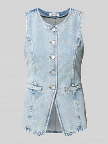 Kamizelka jeansowa z kieszeniami z wypustką model Lyla EDITED niebieska damska EAN EDT9059001