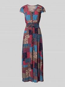 Długa sukienka z wiskozy z dekoltem w serek Apricot różowa EAN 871854