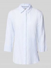 Bluzka lniana o kroju regular fit z rękawem o dł. 3/4 model Vickie BRAX niebieska damska EAN 41-7568 94120200