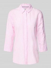 Bluzka lniana o kroju regular fit z rękawem o dł. 3/4 model Vickie BRAX różowa damska EAN 41-7568 94120200