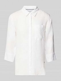 Bluzka lniana o kroju regular fit z kieszenią na piersi model Vickie BRAX biała damska EAN 41-7038 94110200