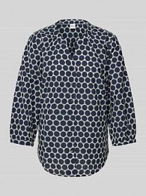 Bluzka o kroju regular fit z dekoltem w serek model STYLE.Velia BRAX granatowa damska EAN 41-5568 94151000