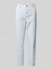 Chinosy o skróconym kroju slim fit model TURN UP MAC niebieskie EAN 434L307500