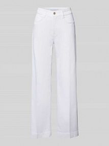 Jeansy z szerokimi nogawkami i 5 kieszeniami MAC białe damskie EAN 387522890