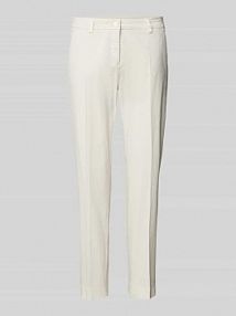 Spodnie materiałowe o kroju regular fit ze szlufkami na pasek model KARINA CAMBIO beżowy damski EAN 7666 0237/02