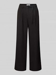 Spodnie materiałowe o rozkloszowanym kroju z troczkiem model Andriana moves czarne damskie EAN 239822737