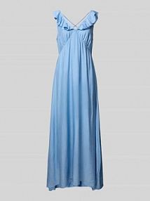 Długa sukienka z falbanami model Leanna moves niebieska EAN 240004237