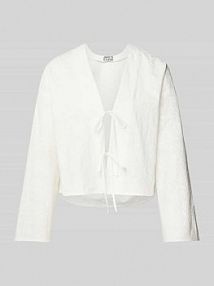 Bluzka o kroju regular fit z wiązaniem JAKE*S STUDIO WOMAN biała damska EAN 74967700358