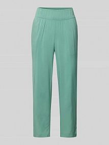 Spodnie materiałowe o kroju relaxed fit z mieszanki wiskozy Tom Tailor turkusowe damskie EAN 1047249