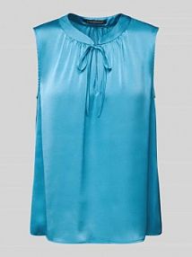 Top bluzkowy o kroju relaxed fit z wycięciem w kształcie łezki LUISA CERANO turkusowy damski EAN 218536 2307