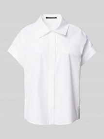 Bluzka koszulowa o kroju regular fit z krótkim rękawem LUISA CERANO biała damska EAN 218579 4161