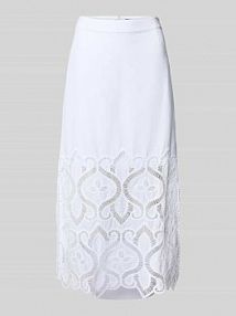 Długa spódnica z obszyciem koronką LUISA CERANO biała EAN 518277 3742