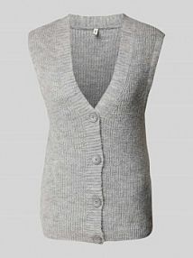 Kamizelka dzianinowa o kroju regular fit z listwą guzikową model LAUREN Only szara damska EAN 15352063