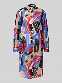 Sukienka koszulowa z wykładanym kołnierzem i listwą guzikową Christian Berg Woman niebieska EAN 560708980