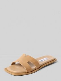 Klapki z efektem denimu model SOFIA Steve Madden beżowe EAN SM11003523