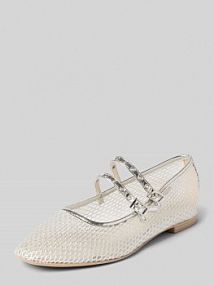 Baleriny z efektem siateczki i sprzączką tamaris srebrne EAN 1-22143-44
