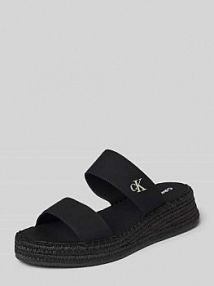Sandały z detalem z logo Calvin Klein Jeans czarne EAN YW0YW01704
