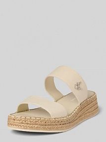 Sandały z detalem z logo Calvin Klein Jeans beżowe EAN YW0YW01704