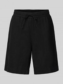 Bermudy lniane o kroju relaxed fit z tunelem model Lava FREE/QUENT czarne damskie EAN 204168