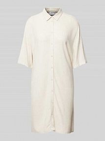 Sukienka koszulowa mini z mieszanki wiskozy i lnu Jake*s Casual beżowa EAN 24960705623