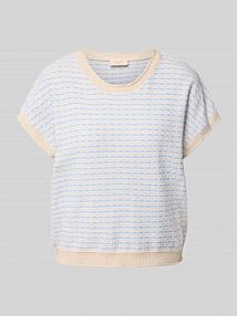 Bluzka z dzianiny z okrągłym dekoltem model DODO FREE/QUENT niebieska damska EAN 206106