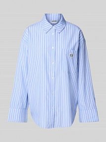 Bluzka koszulowa o kroju relaxed fit z kieszenią na piersi model FRIDA Noisy May niebieska damska EAN 27034799