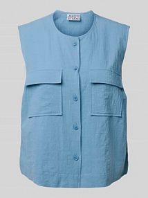 Top bluzkowy o kroju regular fit ze kieszeniami z patką na piersi JAKE*S STUDIO WOMAN niebieski damski EAN 74968300395