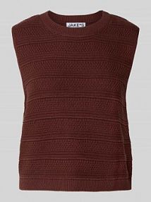 Top z dzianiny z fakturowanym wzorem JAKE*S STUDIO WOMAN czerwony damski EAN 74968500405