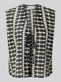 Bluzka o kroju relaxed fit z wiązaniem JAKE*S STUDIO WOMAN czarna damska EAN 74968300397