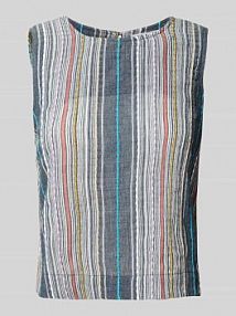 Top bluzkowy o kroju regular fit z okrągłym dekoltem JAKE*S STUDIO WOMAN niebieski damski EAN 74968300396