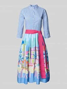 Sukienka koszulowa z wiązanym paskiem milano italy niebieska EAN 52-2362-1304