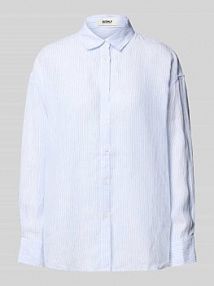 Bluzka koszulowa lniana o kroju relaxed fit z listwą guzikową na całej długości ECOALF biała damska EAN MCWGASRDARIS0709S25