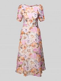 Sukienka koktajlowa z wiązaniem na plecach Swing różowa EAN 5AJ02300