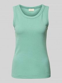 Top o kroju regular fit z mieszanki bawełny i elastanu Tom Tailor turkusowy damski EAN 1046413