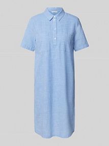 Sukienka koszulowa o kroju regular fit z czystej bawełny Tom Tailor niebieska EAN 1046465
