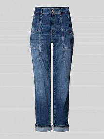 Jeansy o kroju mom fit z wpuszczanymi kieszeniami model Carol MAC niebieskie damskie EAN 391315090