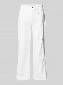 Jeansy o skróconym kroju regular fit model Jamie MAC białe damskie EAN 391520290