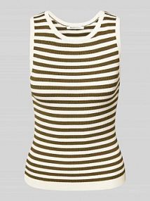 Top o kroju slim fit z mieszanki wiskozy Tom Tailor Denim oliwkowy damski EAN 1046668