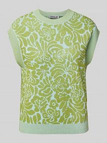 Bezrękawnik z prążkowanymi wykończeniami model Homar Essentiel Antwerp zielona damska EAN Homar