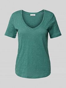 T-shirt o kroju regular fit z czystej bawełny Marc O'Polo turkusowy damski EAN 504226151289