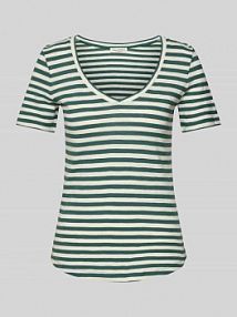 T-shirt o kroju regular fit z dżerseju slub Marc O'Polo turkusowy damski EAN 504219651293