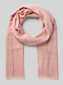Szal z krótkimi frędzlami Tommy Hilfiger różowy damski EAN AW0AW17490