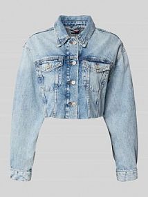 Kurtka jeansowa krótka z czystej bawełny Tommy Jeans niebieska damska EAN DW0DW21063